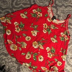 Orange floral spaghetti strap top